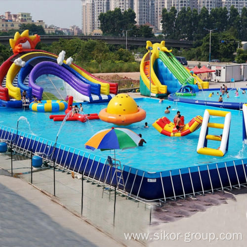 New Design Large Size Custom-made Rectangular Metal Frame Pool Popular Family Backyard Above Ground Frame Swimming Pool